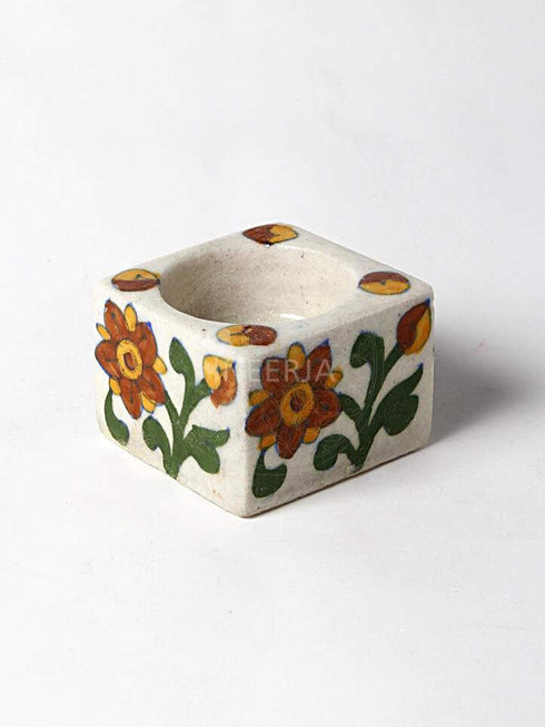 Blue Pottery Candle Holder Set